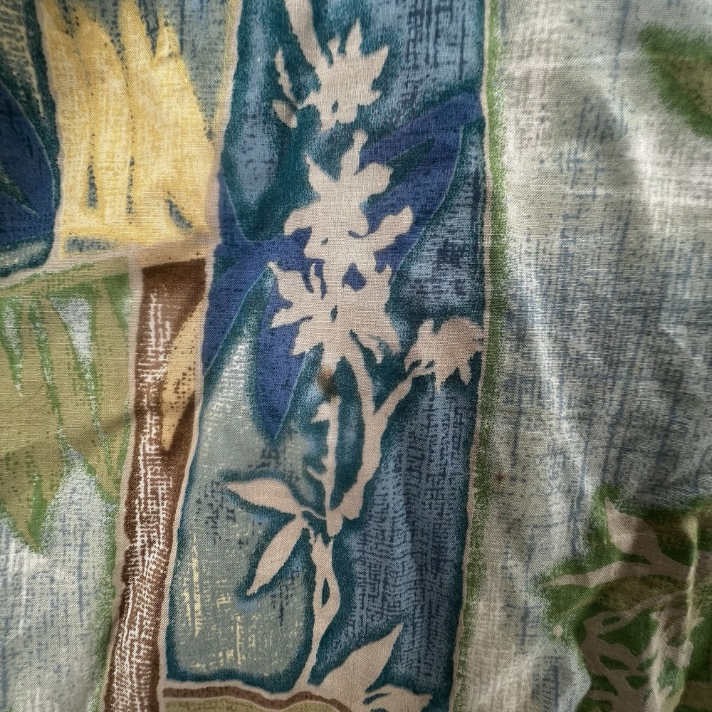 Vintage 90s Tori Richard Honolulu Hawaiian Shirt L Cotton Lawn Patchwork Floral - Picture 16 of 16